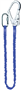 Elastische vanglijn met geïntegreerde valdemper; 1xkar/1xpijp; 1,9m